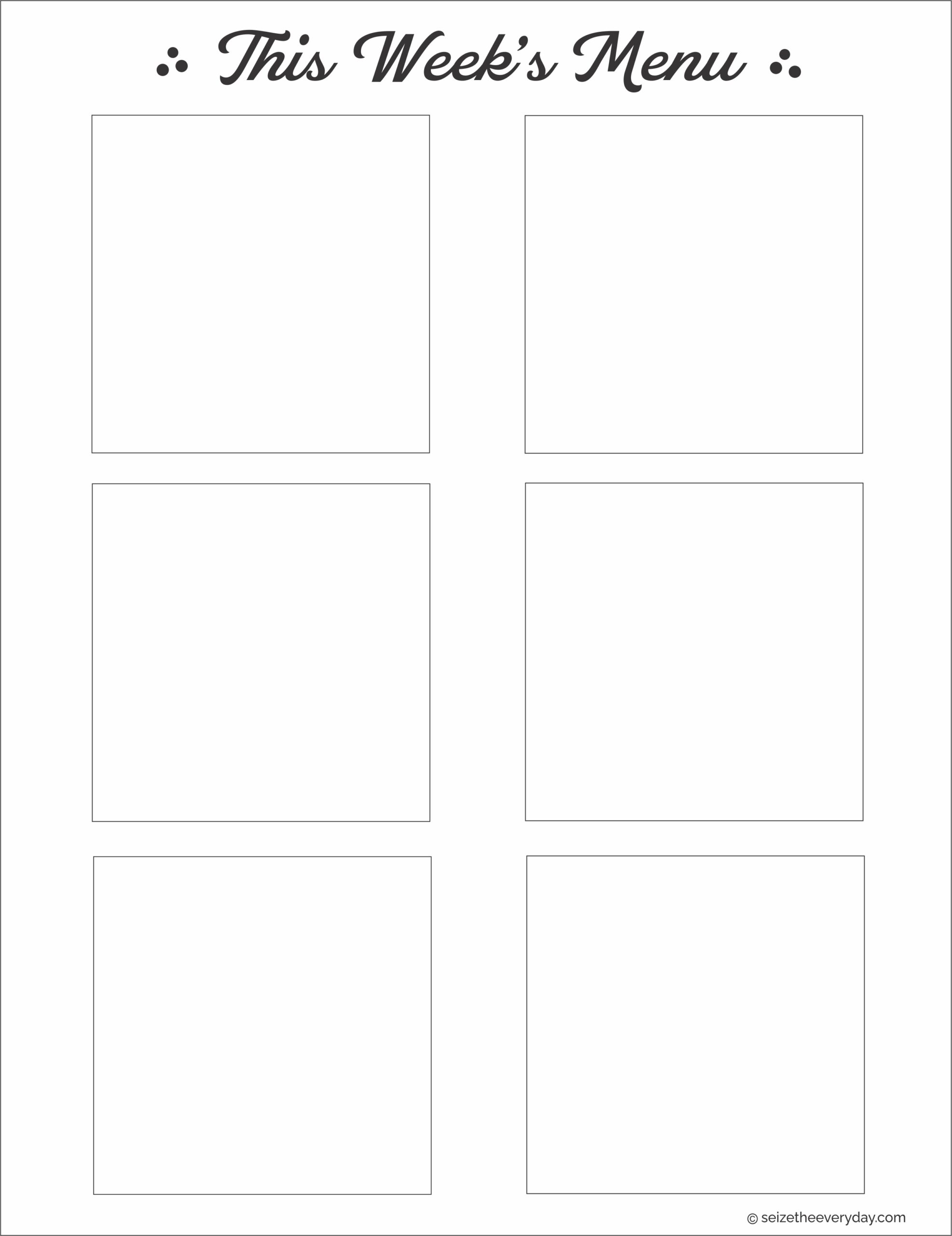 Sticky Note Weekly Menu Freebie